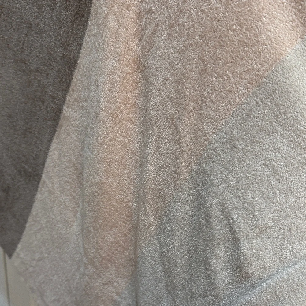 RARE: Barefoot Dreams Three-Tone Poncho in Brown, Beige and Taupe One Size Plus